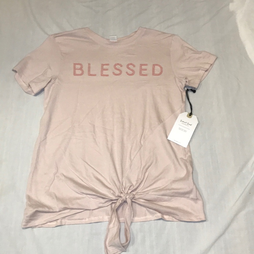 Sweet Soul clothing co Blessed front tie tee Sz S
